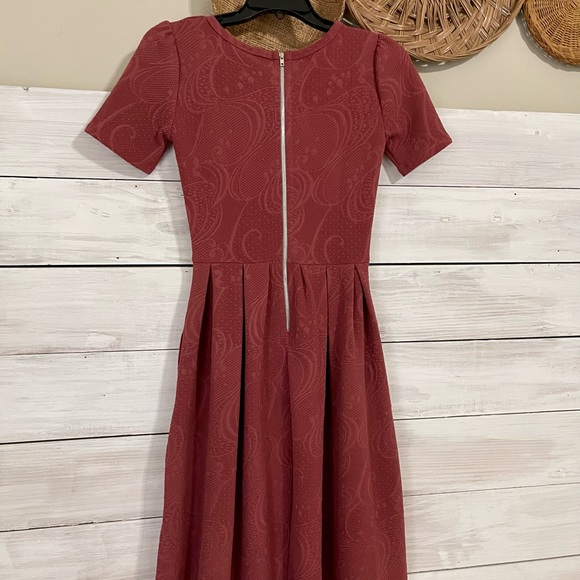 Lula Roe Burgundy Dress -Size XSmall- - Picture 5 of 9